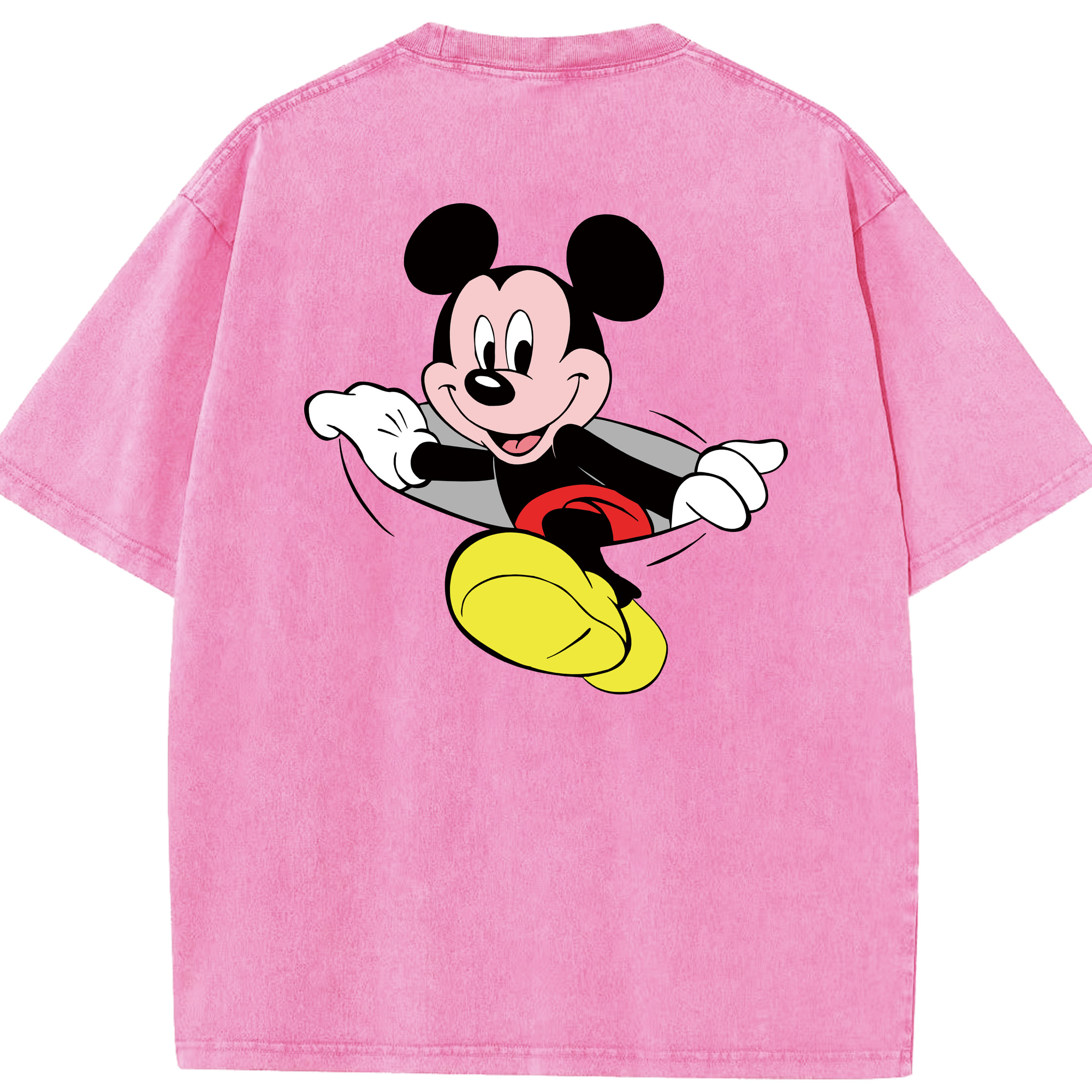 （画像用） ミッキーマウス Mickey Mouse 綿100% ヴィンテージ風 半袖Tシャツ（背面プリント）